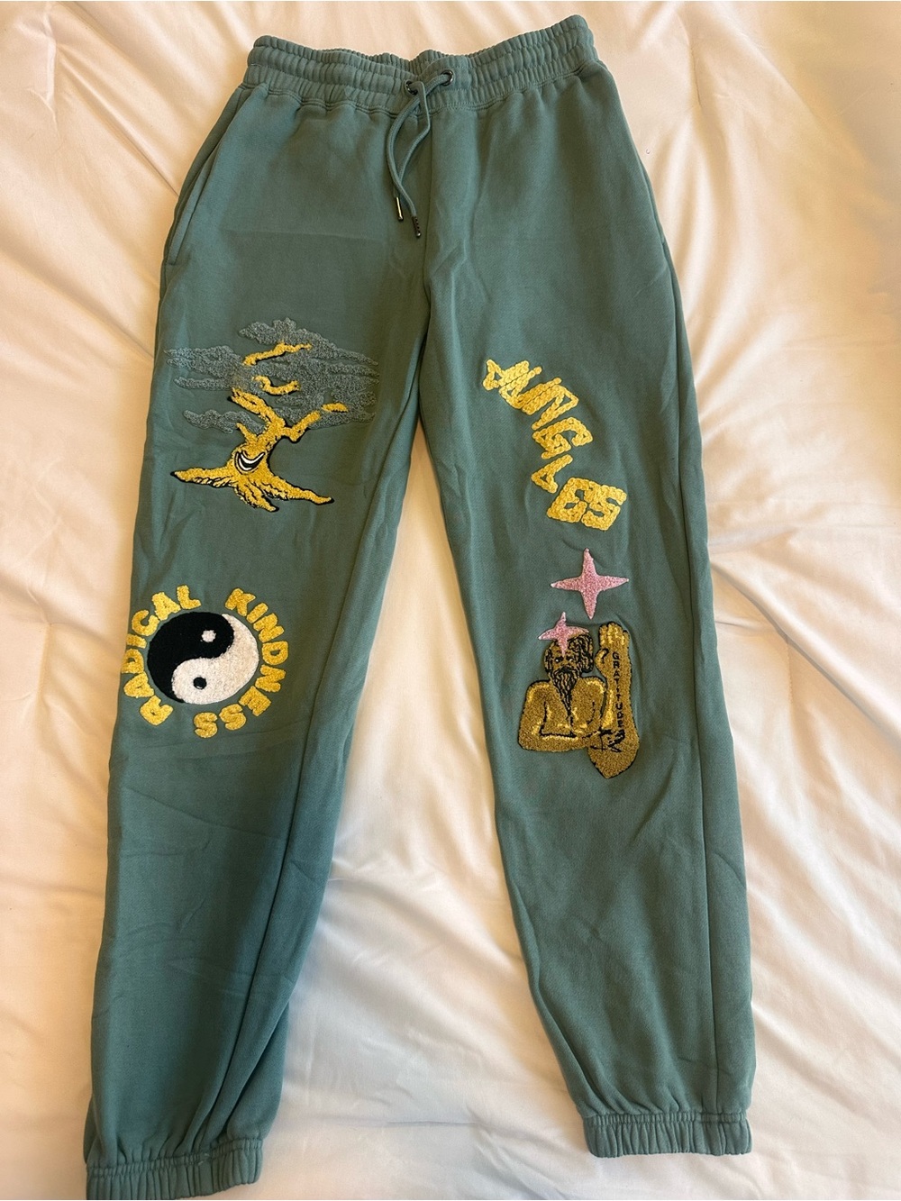 Jungles Jungles Green Embroidered Sweats